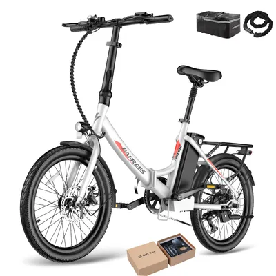 Produktbild von Pedelec 20 Zoll 250W Shimano 7S 36V 20Ah Akku 150km Reichweite spritzwassergeschützt IPX5, Weiß