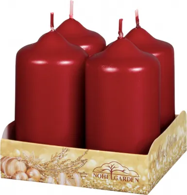 Image de Bougie de l'Avent Nohel Garden rouleau métallique d5x9cm 4pcs