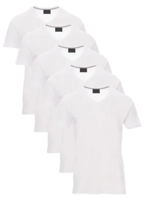 Produktbild von Mivaro Herren T-Shirt 5er Pack V-Ausschnitt - V-Neck Shirt aus 100% Baumwolle, Regular Fit, Basic Kurzarm, bis 5XL