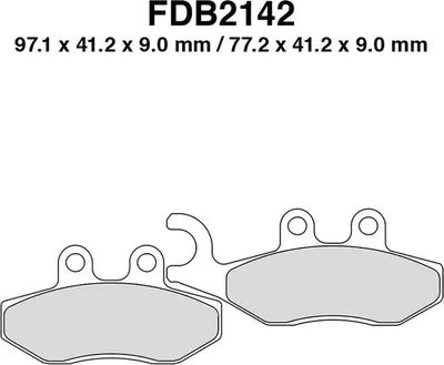 Productafbeelding van FERODO FDB2142SM remblokken, set voor: VESPA motorfietsen, PRIMAVERA, en PIAGGIO motorfietsen, X9