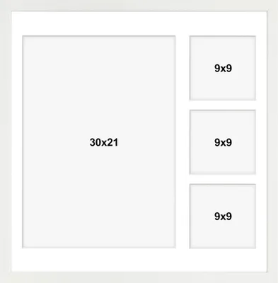 A white collage frame with four photo openings.