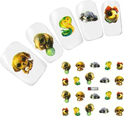 Produktbild von Tattoo Nail Art Aufkleber Koala Elefant Hündchen Nagel Sticker