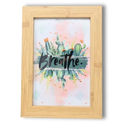 Produktbild von Holz Bilderrahmen 10x15 cm im Naturlook – Moderner Deko-Fotorahmen mit Plexiglas – Stehend & hängend – Für Fotos & Urkunden – Inkl. Motivbild