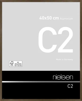 Immagine prodotto di Cornice in alluminio Nielsen C2 40x50 cm, finitura noce opaca