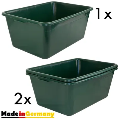 Produktbild von Wildwanne Futterwanne Mörtelwanne Kunststoffwanne Wassertrog Wasserbehälter 65 L Grün Lebensmittelecht Multiwanne Petigi, Anzahl:2