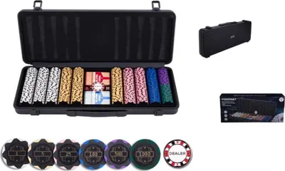 Produktbild von Engelhart Games Pokerkoffer schwarz 500 Chips Wert Aluminium Poker Set