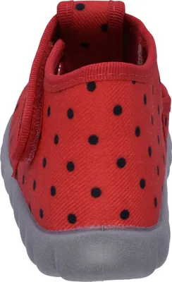 Produktbild von Fischer Kinder Hausschuh Mädchen Stiefel T-Riemen gepunktet Marienkäfer 0510, Größe:20 EU, Farbe:Rot