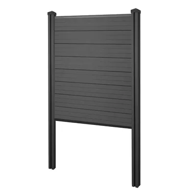 Zdjęcie produktu dla Parawan WPC Sarthe, parawan ogrodzeniowy, słupek WPC do zabetonowania ~ Element podstawowy wąski, 105 cm, antracytowy