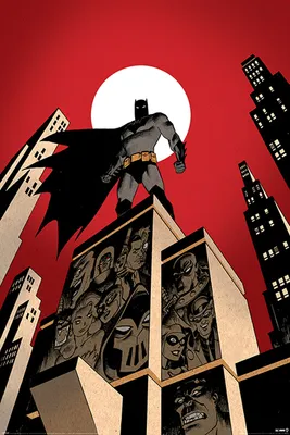 Produktbild von The Batman Film Poster: Gotham City Villain Skyline, lizenziert, 61 x 91,5 cm