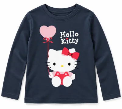 Produktbild von Hello Kitty Kinder Mädchen langarm T-Shirt Gr 98 bis 128, 100% Baumwolle - Dunkelblau, 122