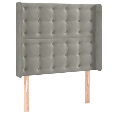 Obrázok produktu pre vidaXL Čelo postele s ušami svetlosivé 93x16x118/128 cm zamatové