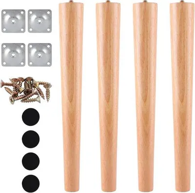 Produktbild von Eichen Holz Tischbeine 40 cm - Eichen - Ersatzbeine für Tische, Sofas und TV-Stände