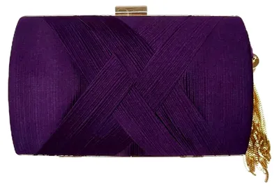 Produktbild von Damen Clutch Tasche Abendtasche Fransen Kettentasche Tasche Luxurious Klein Umhängetasche Elegante Schultertasche Hochzeit Wedding Prom Party Handtasch Lila