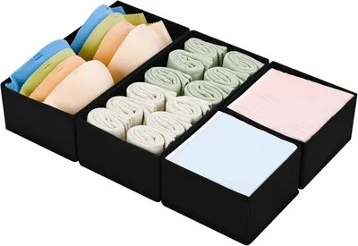 Productafbeelding van Ladeorganizer set, 12-delig, in verschillende maten, van stof, voor kasten