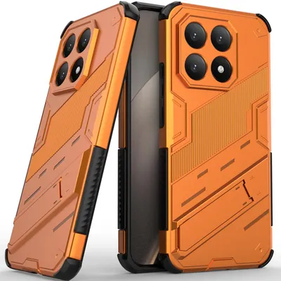 Immagine prodotto di Custodia rigida per Xiaomi 15T Hybrid PC: custodia protettiva in TPU con bordo rinforzato, resistente agli urti e con supporto, arancione