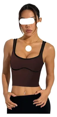 Immagine prodotto di Reggiseno sportivo senza cuciture per donna, con contrasto di colore