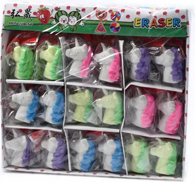 Produktbild von Einhorn Radiergummi Bunt - Süßer Radierer Unicorn für Kinder - Schulbedarf & Mitgebsel