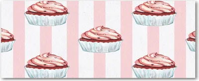 Produktbild von Tulup® Leinwandbild - 125x50 cm - Wandkunst - Drucke auf Leinwand - Leinwanddruck  - Essen & Getränke - Rosa - Muffins