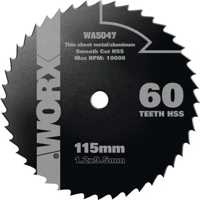 Produktbild von Kreissägeblatt Ø 115x9,5 mm Worx Z 60 W-Zähne