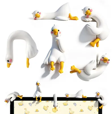 Produktbild von Set mit 5 Miniatur-Gansfiguren zur Dekoration des Schreibtisches