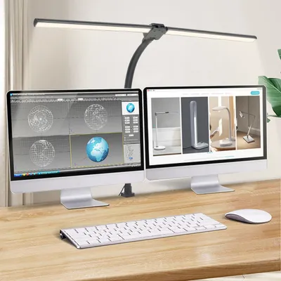 Produktbild von 24W LED Schreibtischlampe 80cm Klemmbar Dimmbar 5 Farbtemperaturen Verstellbarer Augenschutz Tischlampe für Büro, Lesen, Lernen