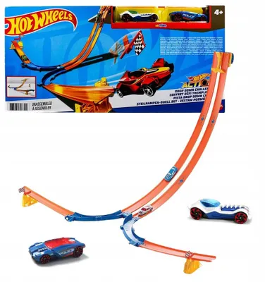 Produktbild von Hot Wheels Rennstrecke Doppel-Abfahrt mit 2 Autos DNR54