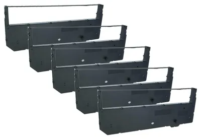 Produktbild von vhbw 5x Farbband Schriftband kompatibel mit Tally Genicom T6092, T6091, T6090, T6141, T6140, T6101, T6100, T6082 Nadeldrucker, Bondrucker - Schwarz