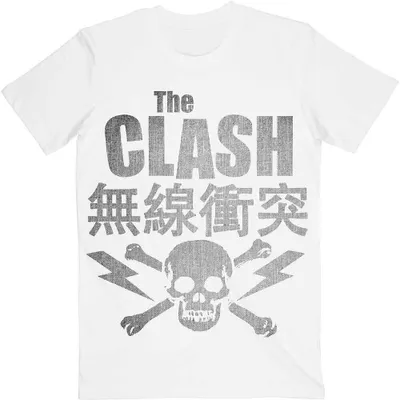 Zdjęcie produktu dla The Clash Skull & Crossbones White L Koszulka