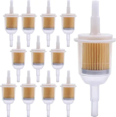 Produktbild von 12 Stück 6mm / 8mm Kraftstofffilter Benzinfilter Universal Gasöl Flüssigkeitsfilter Benzinfilter für Rasenmäher Auto Motorrad Roller Mofa Diesel Moped