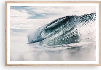 Produktbild von Gerahmtes Poster - Rahmen in heller Eiche - Welle Meer Ozean - 91,5x61 cm - Wand Bild - Wanddeko - Wandbilder - Kunstposter - Wandposter - Bilderrahmen - Bilder - Kunstdruck - P2NAA91x61-4516