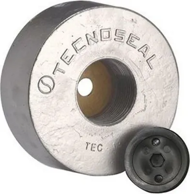 Image de Tecnoseal Baglietto : Anode de proue galvanisée, 3,9 kg, 135 mm x 135 mm