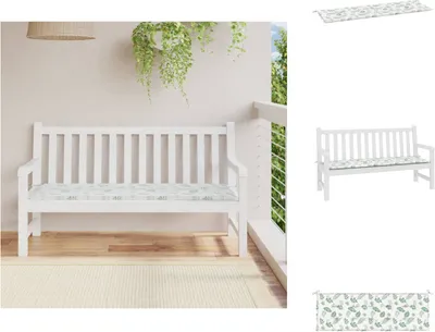 Obrázek produktu pro vidaXL Polštář na zahradní lavici se vzorem listů 150x50x3 cm Oxfordská tkanina - Polštář na sezení
