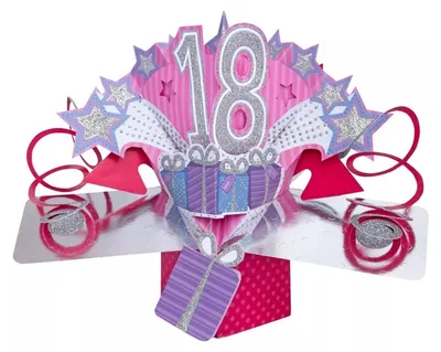 Produktbild von Grußkarte PopUp "18th Birthday" | Pink