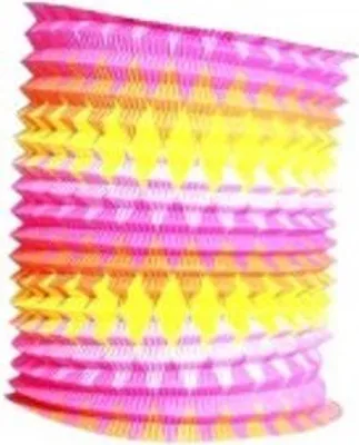 Image de Lanterne cylindrique colorée diamètre 24cm (sans baguette) carnaval
