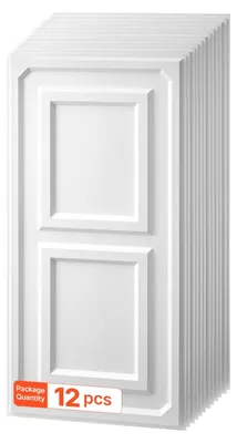 Produktbild von PVC-Deckenpaneele - Deckenplatten für abgehängte Decken - 12er-Set, 605 x 1215 mm - 3D-Optik - Stoßfest - Brandschutz - Zuschneidbar - Weiß