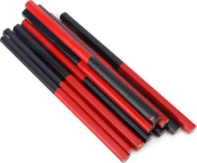Obrázek produktu pro 10ks tesařské tužky červená modrá 2?Core Hex 2?Head DIY dřevoobrábění Mark Pen Hand Tools