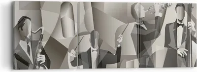 Produktbild von Bild auf Leinwand - Leinwandbild - Jazz Musik Musiker - 90x30cm - Wand Bild - Wanddeko - Wandbilder - Leinwanddruck - Bilder - Kunstdruck - Wanddekoration - Leinwand bilder - Wandkunst - CA90x30-4119