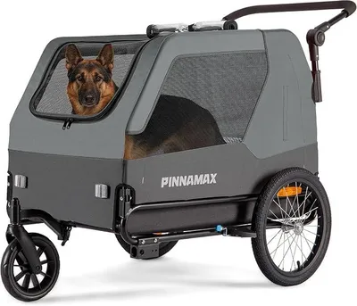 Produktbild von Hundeanhänger für Fahrräder – 2-in-1 Haustierbuggy, belastbar bis zu 45 kg – Fahrradanhänger für Hunde mit universeller Fahrradkupplung, rutschfestem Boden und integrierter Leine