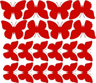 Image de Autocollants muraux papillons, grands autocollants, 20 pièces, rouge brillant