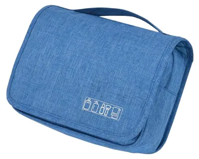 Produktbild von Kulturtasche Waschtasche Reisetasche - Wasserdicht - Faltbar - 4 Fächer - Blau