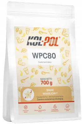 Zdjęcie produktu dla BIAŁKO WPC 80 WANILIOWE 700g Odżywka białkowa serwatkowe Protein Kol-Pol