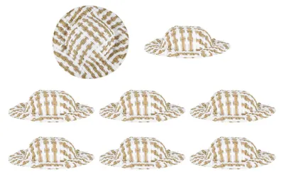 8 Mini-Strohhüte, 5 x 1,5 cm, gewebte Puppenhüte für DIY-Deko