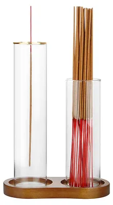 Holz-Wierookbrander mit Glaswendelhalter, 20 cm, für Stäbchen