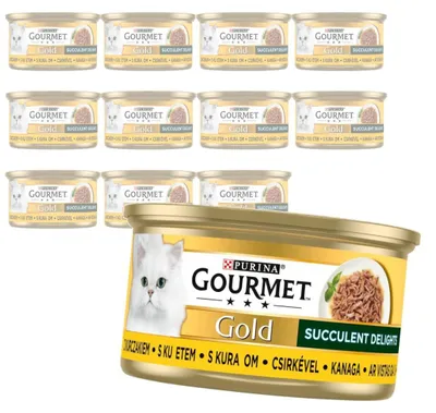 Zdjęcie produktu dla Purina Gourmet Gold z Kurczakiem 12x85g Mokra Karma Dla Kota Succulent Delights