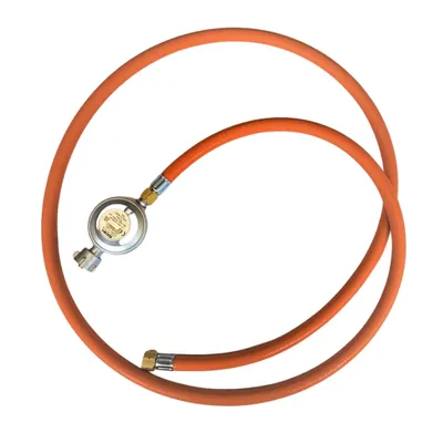Obrázek produktu pro Sada hadic na propan-butan Zatechs s regulátorem GOK 5 m 50 mbar Ø9,0 mm 21,8 mm závit x 1/4" levý závit připojení plynový gril obytný vůz kempování