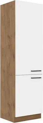 Obrázok produktu pre Vysoká kuchynská skrinka 60 cm ZHILAN 1 - dub lancelot / lesklá biela