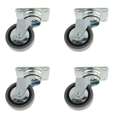 Produktbild von Lenkrollen 4er Set ø 60 mm mit Anschraubplatte Hartgummirollen Möbelrollen