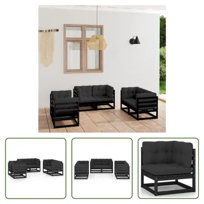 Produktbild von The Living Store 6-tlg. Garten-Lounge-Set mit Kissen Kiefer Massivholz