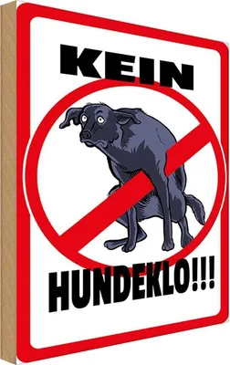 Produktbild von vianmo Holzschild 18x12 cm Kein Hundeklo Tiere Tier Haustier