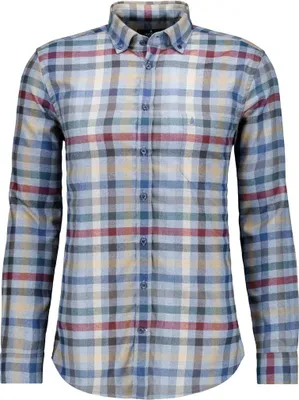 Ragman Karo-Hemd Ceramica Button-down-Kragen in bunt